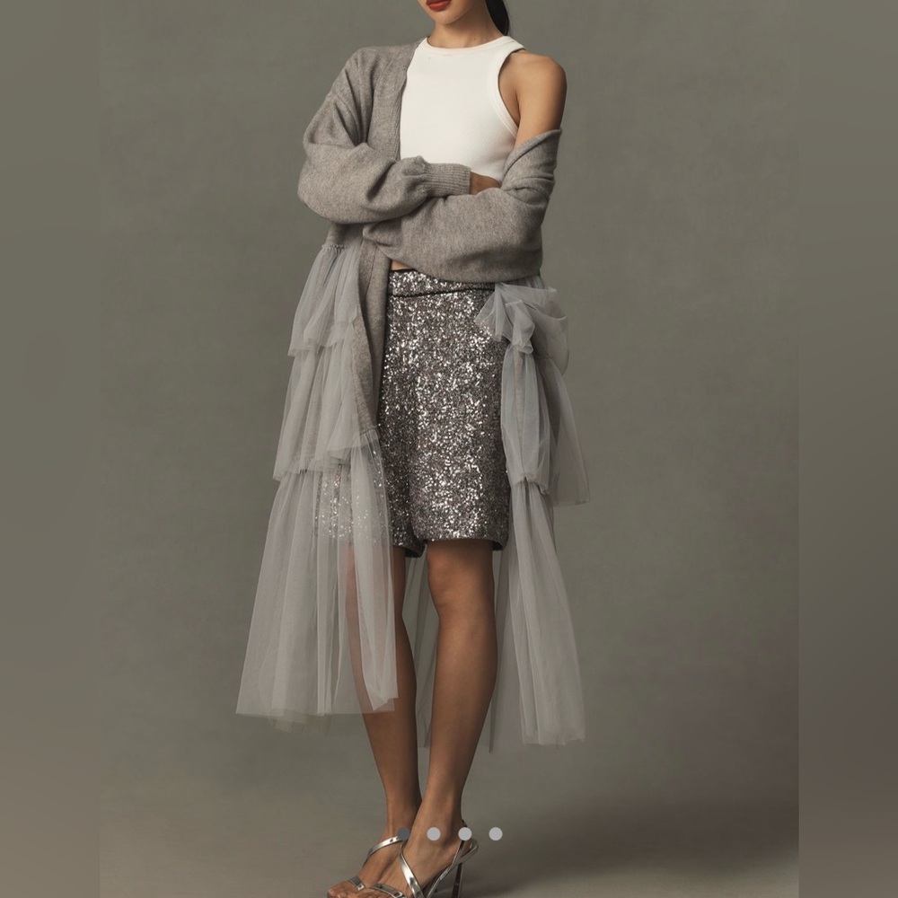 Sunday in Brooklyn Tulle Knit Mix Sweater
